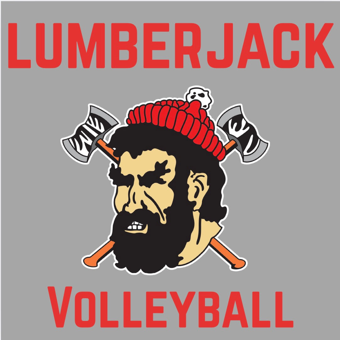 Lumberjack Volleyball Red Lettering
