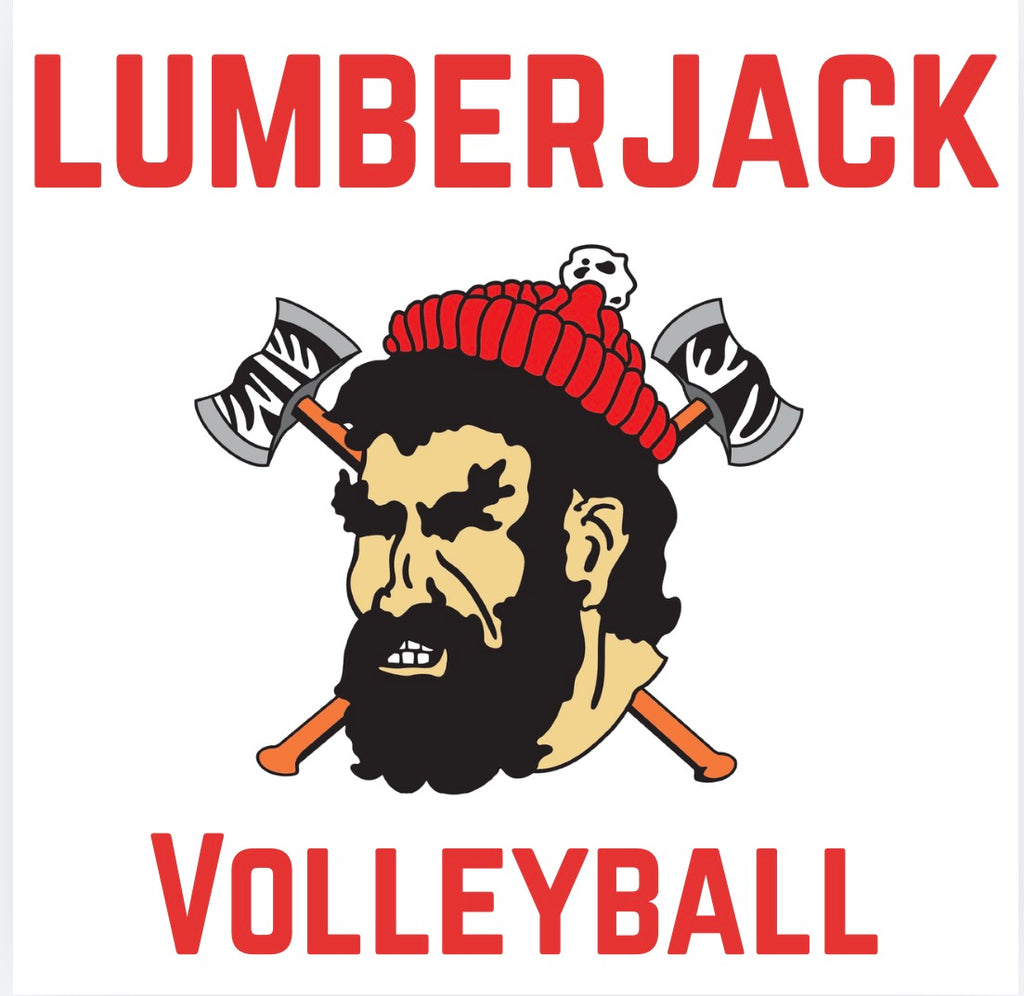 Lumberjack Volleyball Red Lettering
