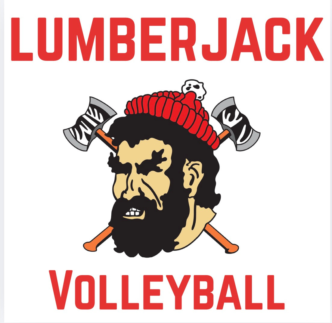 Lumberjack Volleyball Red Lettering