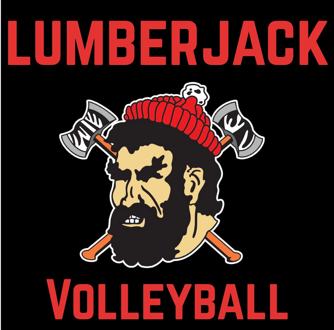 Lumberjack Volleyball Red Lettering